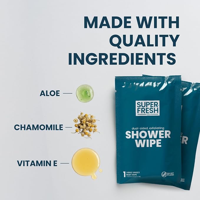 Super Fresh Shower Wipes Large Unscented Body Wipes - Image 3