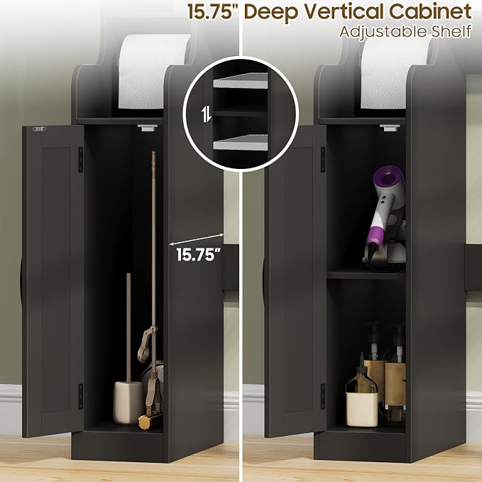 Over The Toilet Storage Cabinet, Bathroom Over Toilet Storage Organizer - Image 6