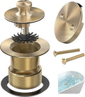 Champagne Brushed Gold Bronze Bathtub Drain, Hair Catcher and 2-Hole Overflow by AllProducts