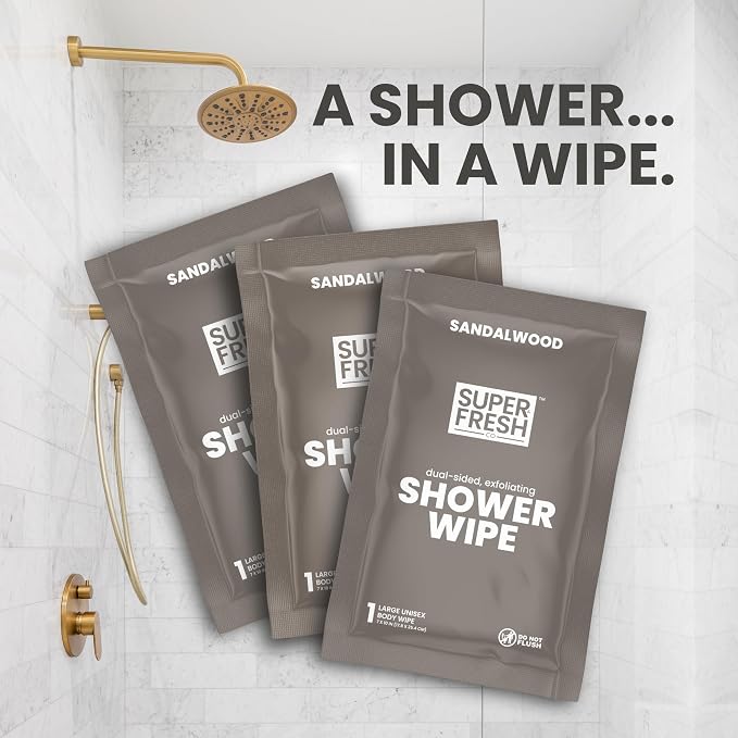 Super Fresh Shower Wipes Large Sandalwood Body Wipes - Image 2