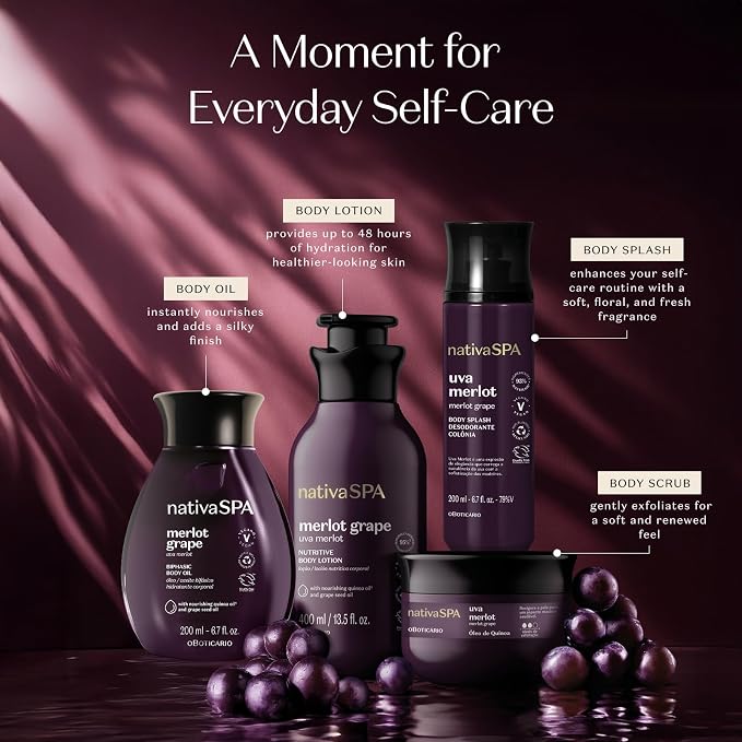 Nativa SPA by O Boticário Merlot Grape Body Scrub, Exfoliation - Image 6