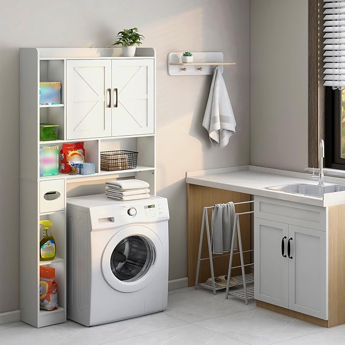 Vabches Over The Toilet Storage Cabinet, Farmhouse Storage Cabinet Over Toilet - Image 6