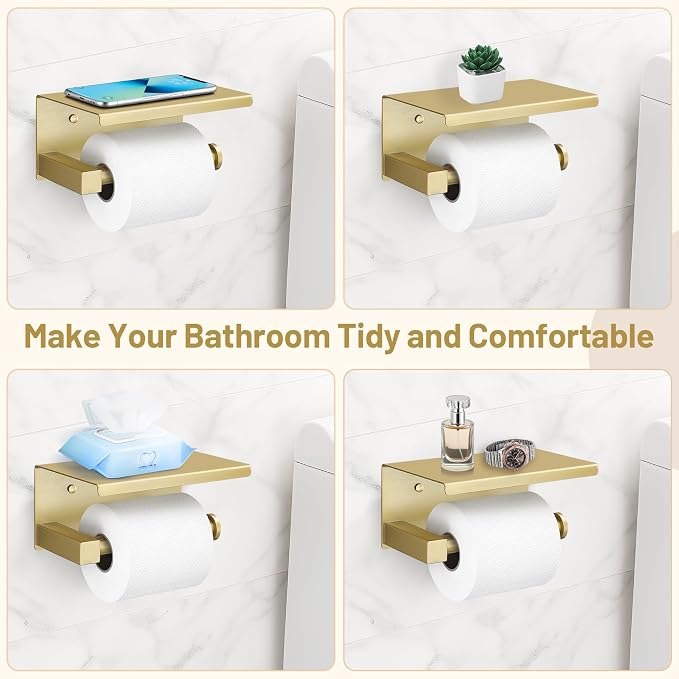 TURS 5-Pieces Brushed Gold Bathroom Hardware Set 23.6 Inch SUS304 Stainless - Image 4