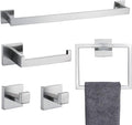 TNOMS Bathroom Towel Bar Set 5 Pieces Brushed Nickel Square Modern Bathroom by TNOMS