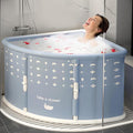 Foldable Bathtub for Adults, Portable Large PVC Collapsible Soaking Tub by Xezusia
