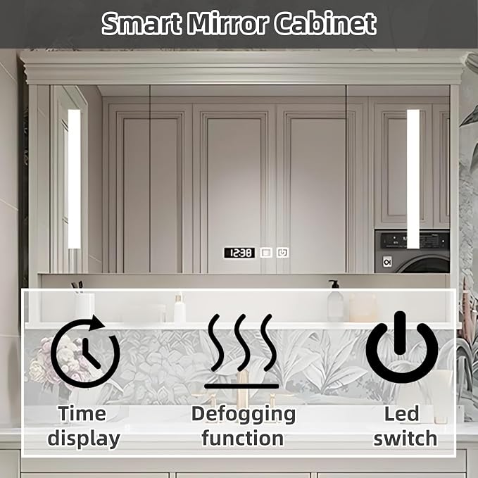 52IN Cream White Bathroom Vanity - Image 6