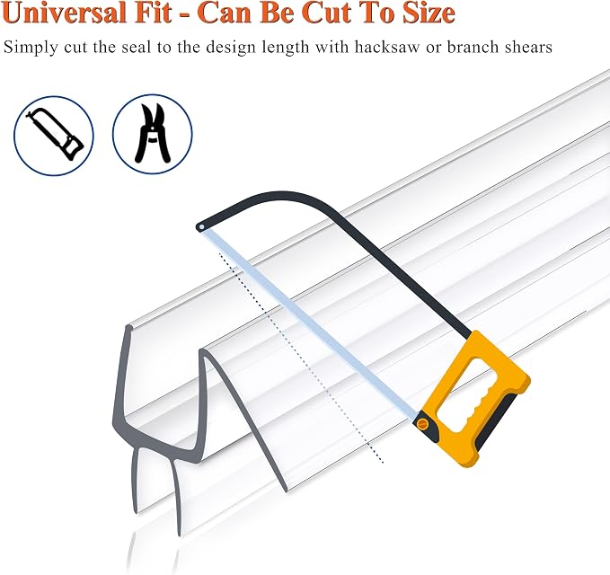 Frameless Shower Door Seal Strip 2 Pack x 39 Inch M Glass Shower Door Bottom - Image 7