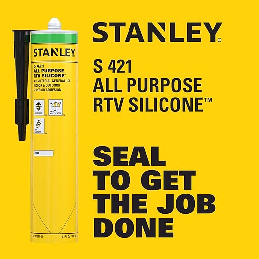 Stanley S421 All-Purpose RTV Silicone Sealant – 100% Waterproof Gray Caulk | - Image 2