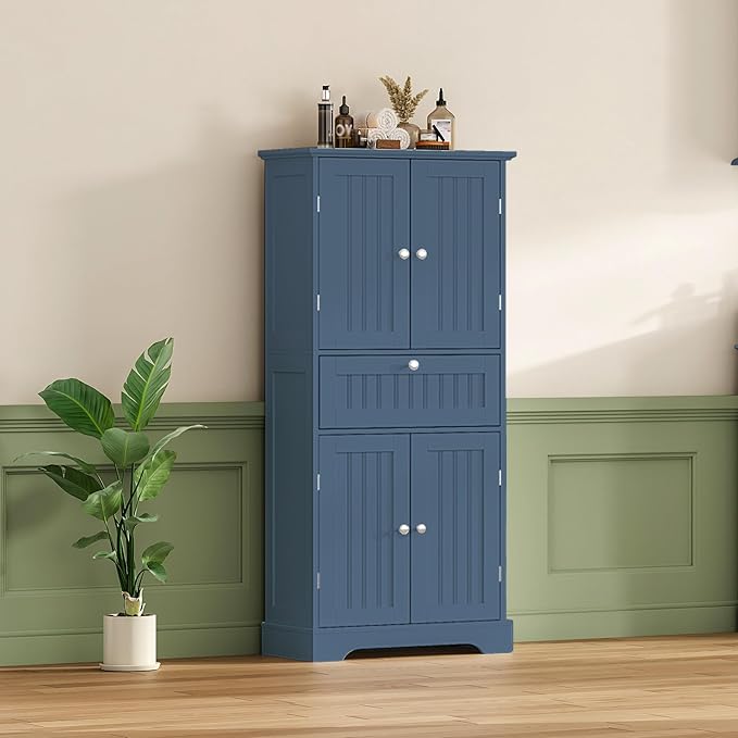 ChooChoo 51" H Tall Bathroom Floor Cabinet, Modern Bathroom Storage Cabinet - Image 2