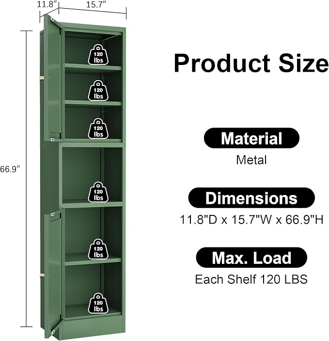 Narrow Bthroom Storage Cabinet Tall Metal Storage Cbinets - Image 2
