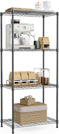 IZEUK 4-Tier Black Steel Storage Shelves, Heavy Duty Utility Wire Rack Organizer by IZEUK