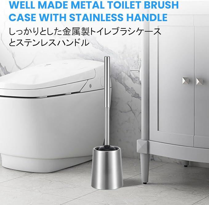 Stainless Steel Toilet Brush and Holder Toilet Brush and Cases Bathroom Bowl - Image 7