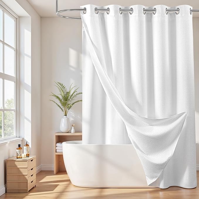 River Dream Extra Long Cotton Blend Shower Curtain by RiverDream