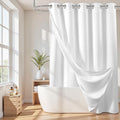 River Dream Long Cotton Blend No Hooks Needed Shower Curtain by RiverDream