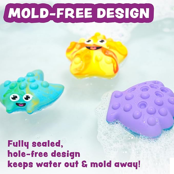Tub Works® Tub Poppers™ Popping Kids & Toddler Bath Toys, 3 Pack | Push - Image 5