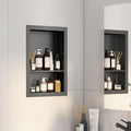 12x18 Black Shower Niche for Shower Wall, Bathroom Medicine Cabinet Recessed by Mepplzian