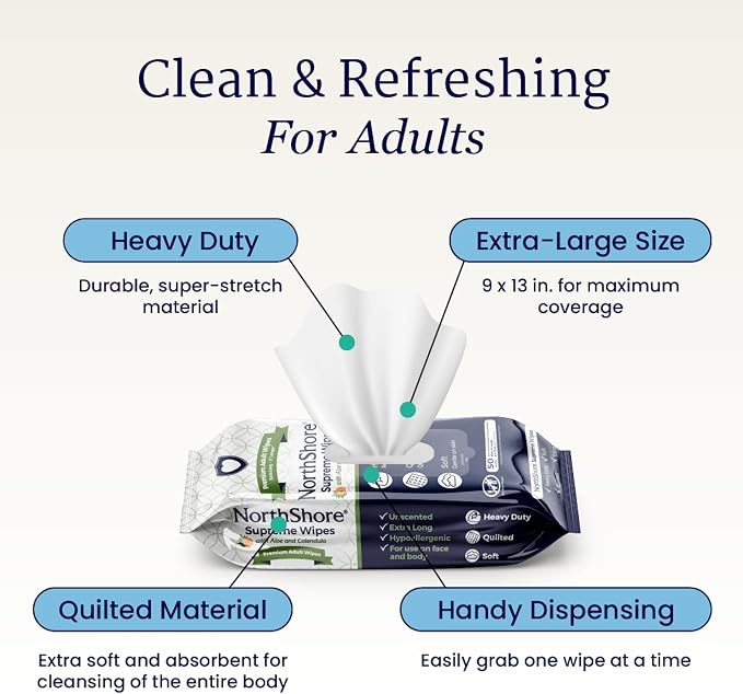 NorthShore Supreme Heavy-Duty Quilted Wipes, 9 x 13 in. - Image 3
