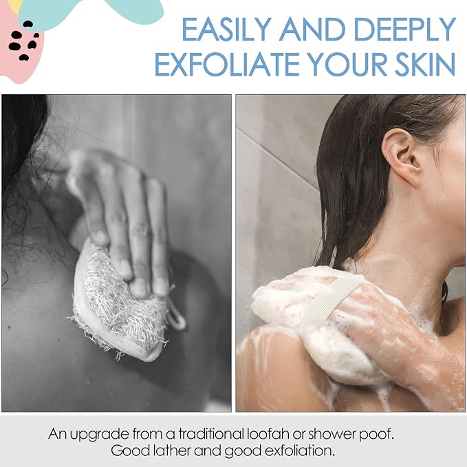 Evridwear Exfoliating Bath Sponge, Daily Skincare Body Scrubbers Loofah Shower - Image 5