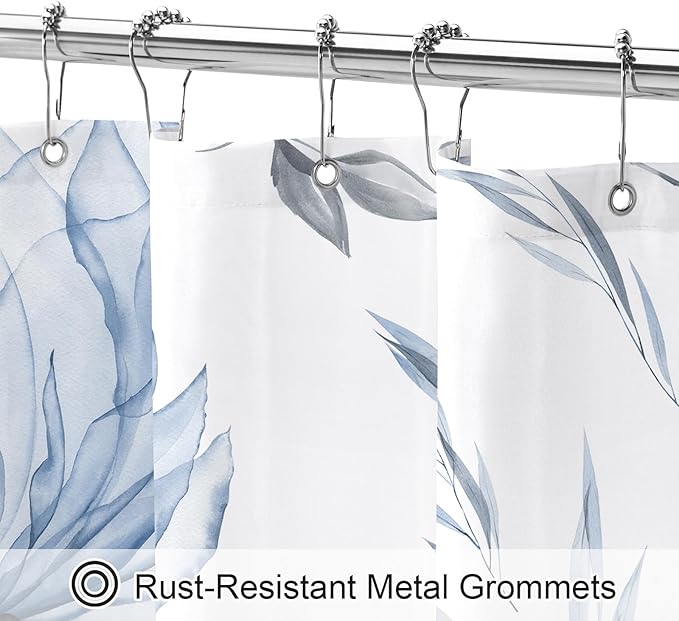 Small Stall Boho Watercolor Floral Shower Curtain 36 x 72, Artistic Narrow Half - Image 4