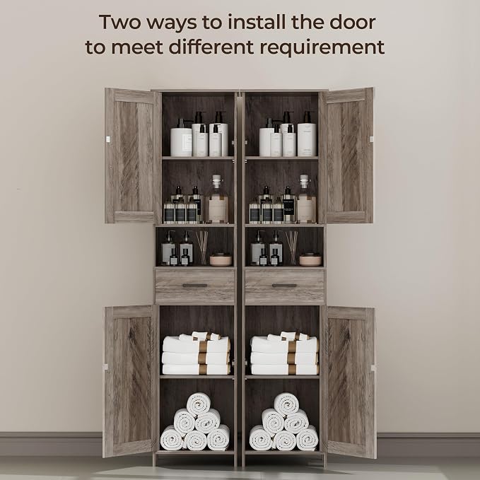 Homhedy 67" H Tall Bathroom Storage Cabinet - Image 5