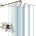 POP SANITARYWARE Shower Faucet Set Brushed Nickel Bathroom Rainfall 10 Inch by POPSANITARYWARE