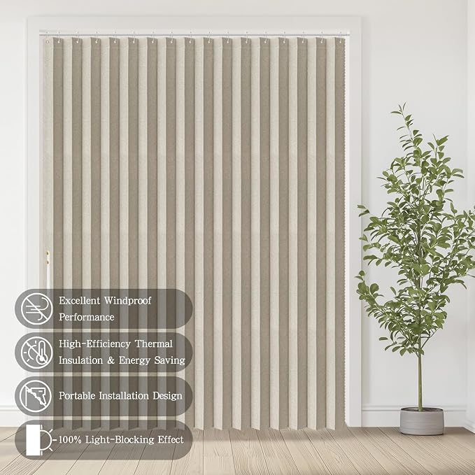 Accordian Door Curtain, 100% Blackout Folding Magnetic Doorway Curtains - Image 8