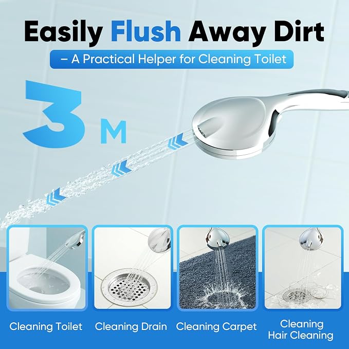 High Pressure Handheld Shower Head, Hard Water Filter, Detachable Sprayer - Image 5