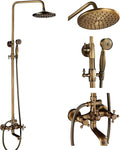NeierThodore Antique Brass 8-Inch Bathroom Shower Faucet System Rainfall Shower by NeierThodore
