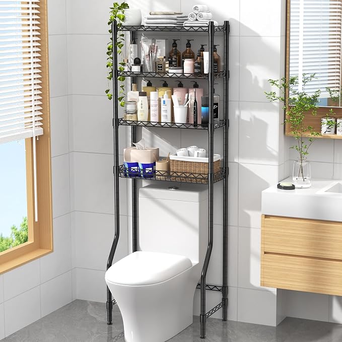 EAGMAK 4 Tier Over The Toilet Storage Rack, Bathroom Organizers and Storage by Eagmak