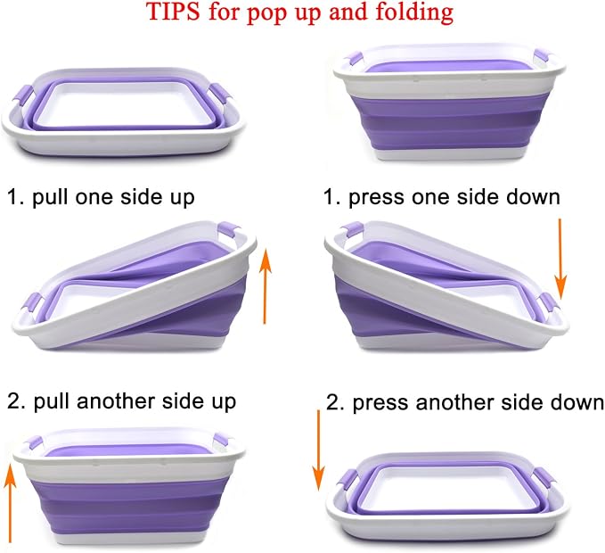 SAMMART Set of 2-41L Collapsible Plastic Laundry Basket-Pop Up Storage - Image 7
