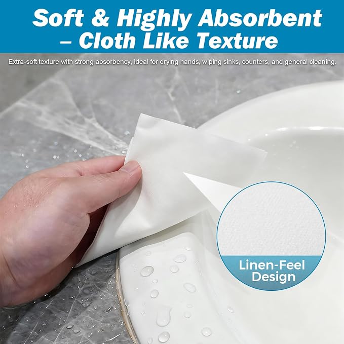 Charmount 600 PCS Disposable Linen-Feel Paper Hand Towels, Everyday Use - Image 3