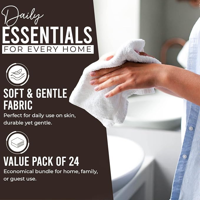 DAN RIVER 24 Pack Wash Cloths for Showering - Image 3