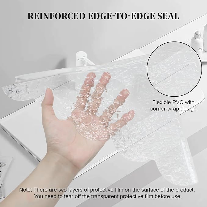 2 PCS Shower Splash Guard for Tub Corner, Self-Adhesive Shower Guards to Keep - Image 3