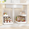 Bamboo Under Sink Organizer and Storage, 2 Tier Pull Out Cabinet Organizer by Unknown