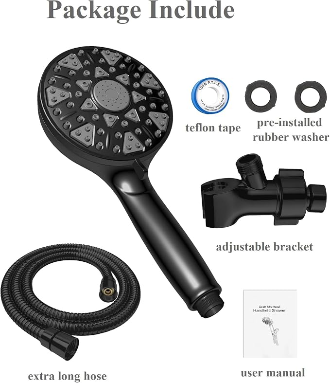 Shower Head With Handheld High Pressure 7 modes, Built-in Power Wash to Clear - Image 7