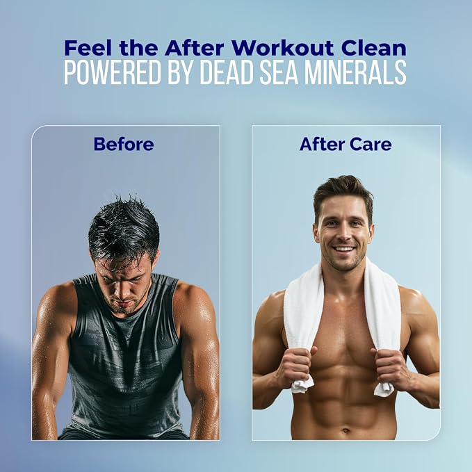 Dead Sea Collection TOP 10 ACTIVE Mens Body Wash 3 in 1 – Sandalwood Body Wash - Image 7