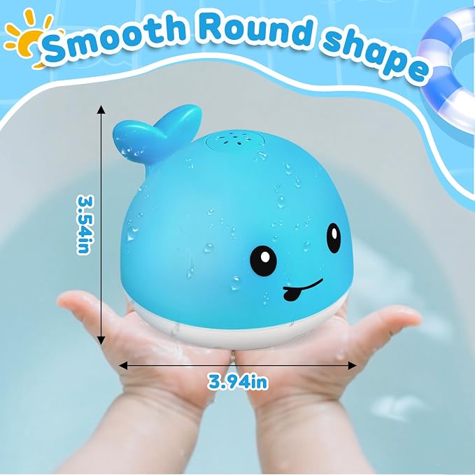Gigilli Whale Bath Toy Sprinkler, Light Up Bath Toys - Image 5