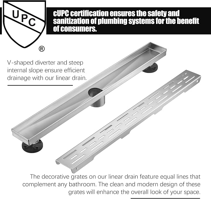 HEATGENE 36-Inch Linear Shower Drain in Brushed - Image 2