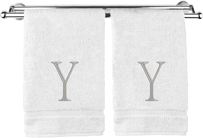Monogrammed Hand Towel, Personalized Initial Gift, Extra Absorbent 100% Turkish by BareCotton