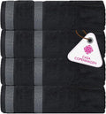 CASA COPENHAGEN Solitaire Towels, 4 Pieces Bath Towel Set- Pine Grey, 600 GSM by CASACOPENHAGEN