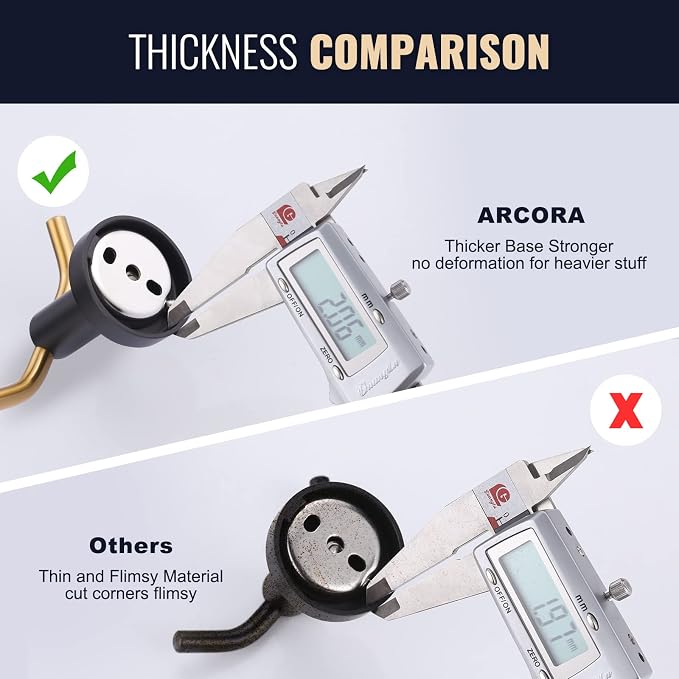 ARCORA Towel Hooks Black and Gold, SUS 304 Stainless Steel Wall Hooks, Heavy - Image 5