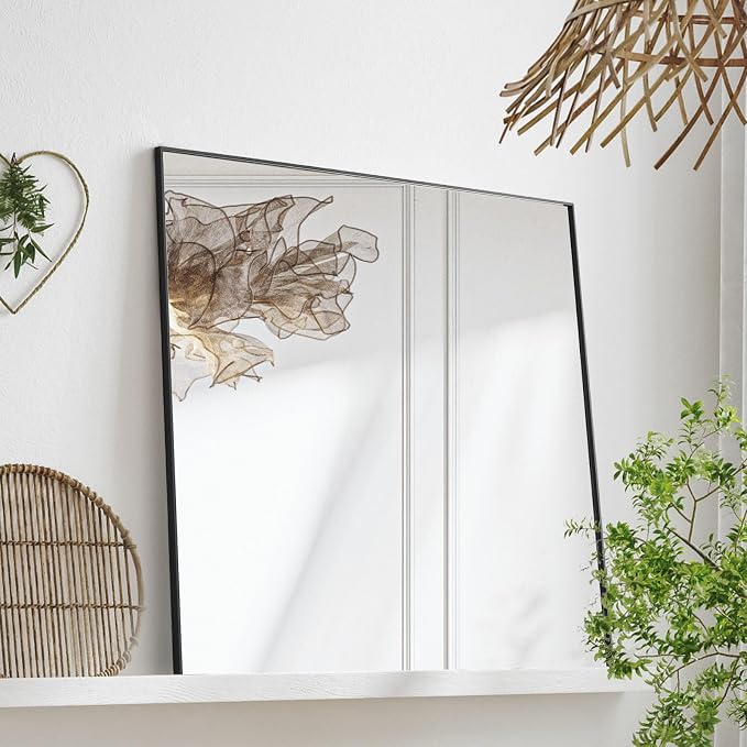 36x36 Inch Black Bathroom Mirror, Copper-Free Mirror, Aluminum Alloy Frame - Image 9