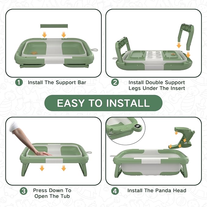 Collapsible Baby Bathtub for Newborn to Toddler, Portable Baby Bath Tub for - Image 7