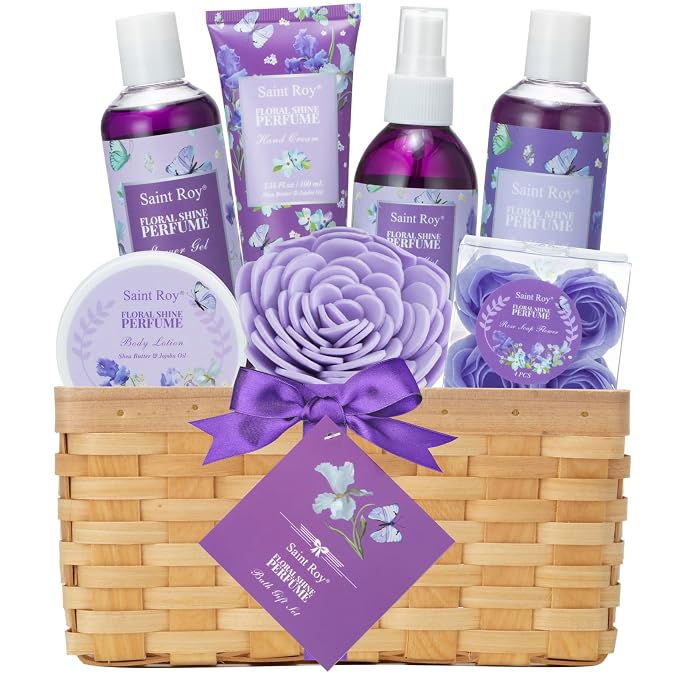 Bath & Shower Spa Basket Gift Set, Perfume Scent spa kit by SaintRoy