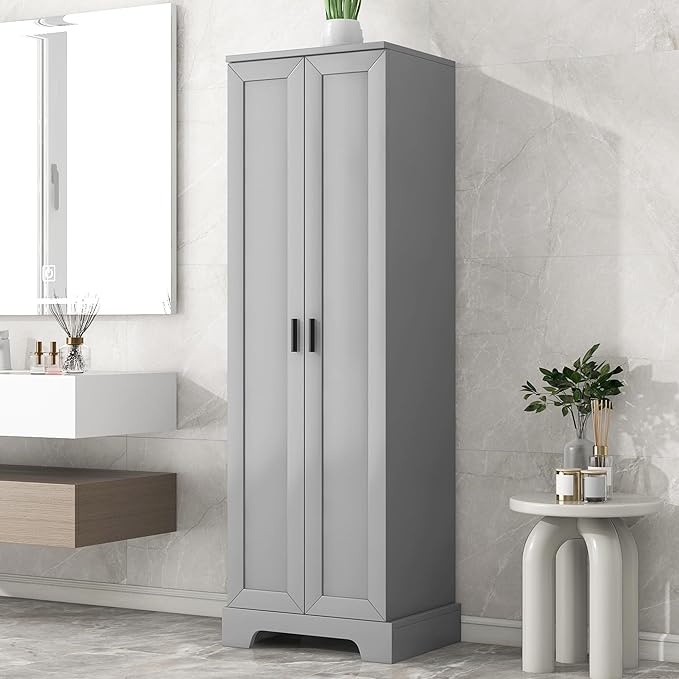 71" Tall Bathroom Storage Cabinet, Freestanding Linen Cabinet - Image 3