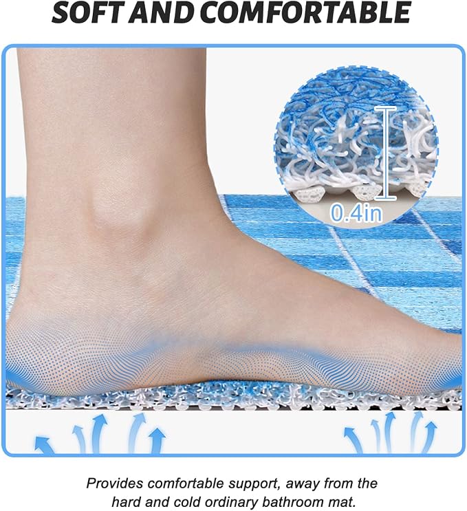 Shower Mat Non-Slip, Soft Comfort Bath Mat - Image 4