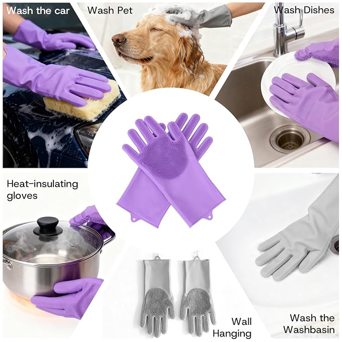 2-Pair Pet Hair Remover Glove for Dogs and Cats Washing, & Deshedding – - Image 7