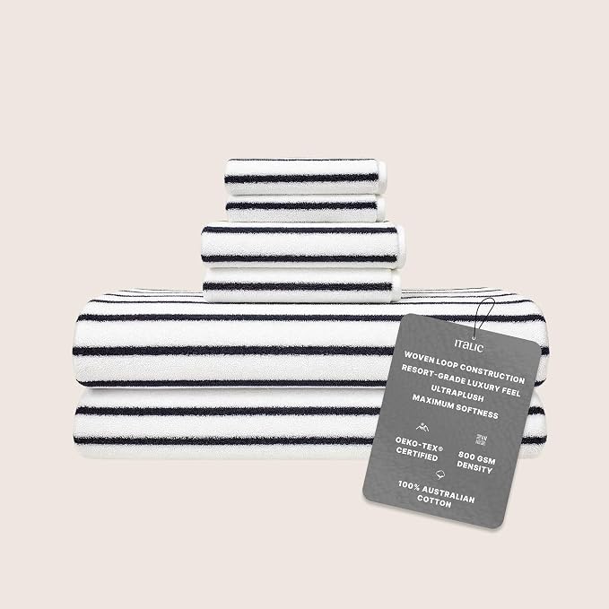 Italic Ultraplush Luxe 6 Piece Towel Set – 2 Bath Sheets, 2 Hand Towels - Image 2