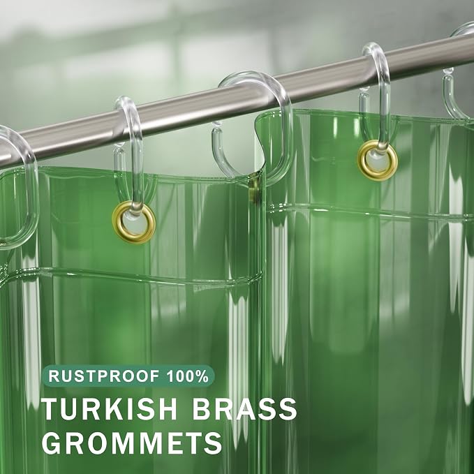 AmazerBath Long Shower Curtain Liner, 100% EVA Soft Clear Green Heavy Duty 78 - Image 5