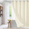 MitoVilla Ivory Long Shower Curtain Liner Set 72 x 80, No Hooks Needed 80 inch by MitoVilla